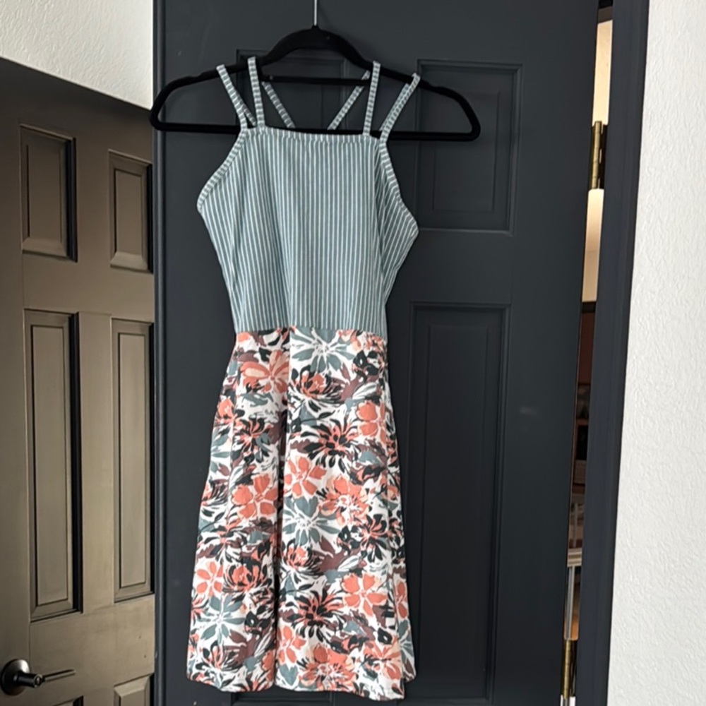Striped and Floral Summer Dress